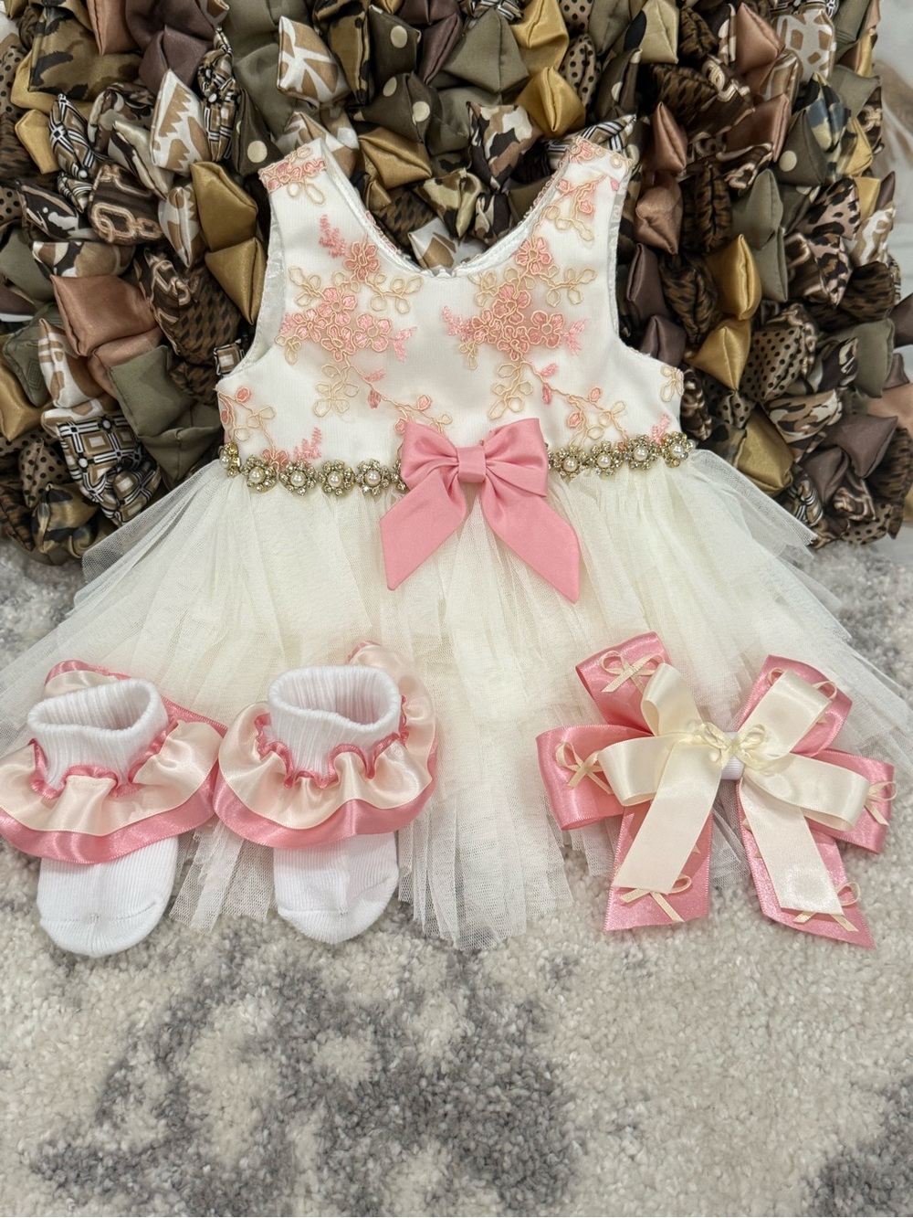 American Princess kids dress size 3 months with ribboned socks & bow price is fi
